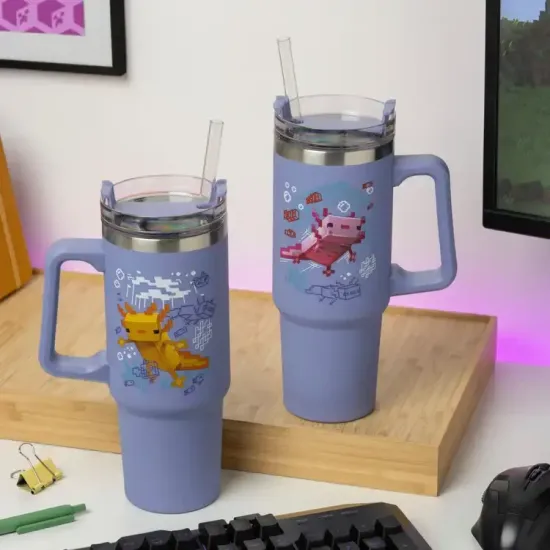 Чаша Paladone: Minecraft - Purple 900ml Multiway Travel Cup Straw,  PP14948MCF