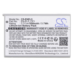 Батерия за апарат NIKON EN-EL5  Li-Ion 3.7V 1000mAh Cameron Sino Батерия за апарат NIKON EN-EL5  Li-Ion 3.7V 1000mAh Cameron Sino