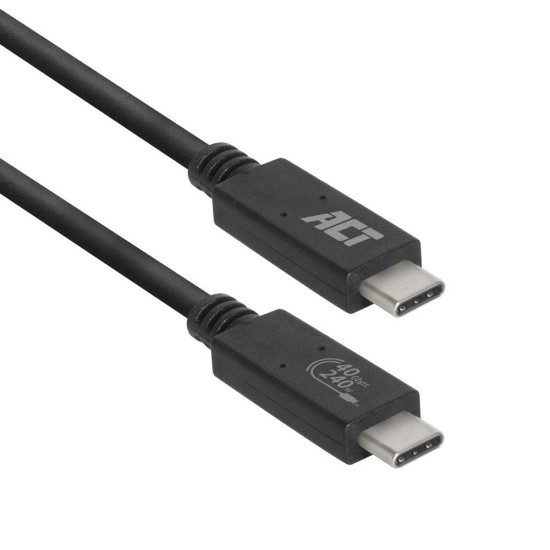 ACT Cable USB-C - USB-C, 0.8 м / USB4, 40Gbps, 240W, сертифициран USB-IF ACT Cable USB-C - USB-C, 0.8 м / USB4, 40Gbps, 240W, сертифициран USB-IF