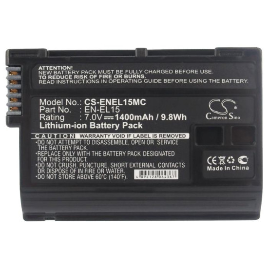 Camera Battery for NIKON EN-EL15MC  Li-Ion 7V 1400mAh Cameron Sino Camera Battery for NIKON EN-EL15MC  Li-Ion 7V 1400mAh Cameron Sino