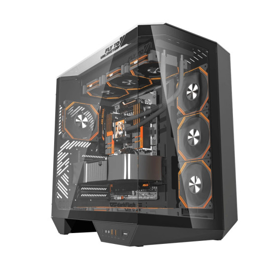 Darkflash кутия Case ATX - DY470 Shadow Black - 4 x 120 mm Infinity Mirror Fans Darkflash кутия Case ATX - DY470 Shadow Black - 4 x 120 mm Infinity Mirror Fans