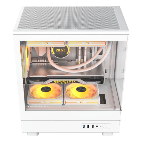 Darkflash кутия Case mATX - DB330M White - Reversed fans included