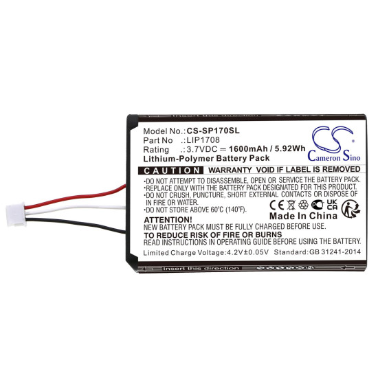 Camera Battery for SONY playstation Sony PS5 DualSense, CFI-1015A, CFI-ZCT1W LIP1708  LiPo 3,7V 1600mAh Cameron Sino