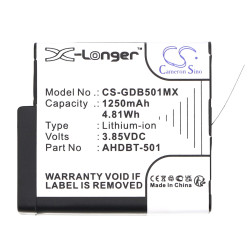 Camera Battery for GOPRO Hero 5; Hero 6; Hero 7; Hero 8   AHDBT-501  3,85V 1250mAh   LIIon Cameron Sino Camera Battery for GOPRO Hero 5; Hero 6; Hero 7; Hero 8   AHDBT-501  3,85V 1250mAh   LIIon Cameron Sino
