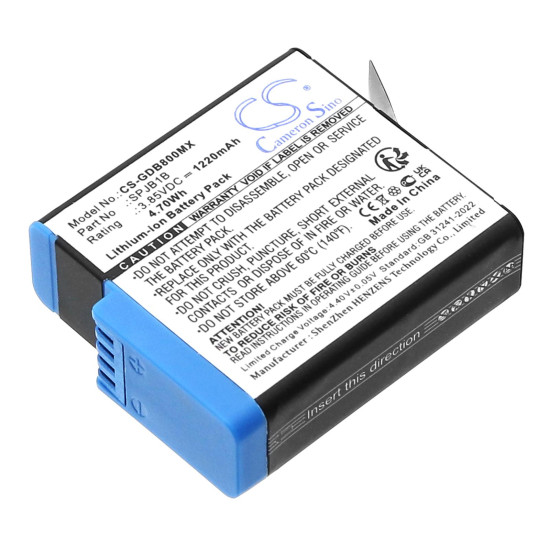 Camera Battery for GOPRO Hero 5; HERO 6; Hero 7; Hero 8  AABAT-001  3,85V 1220mAh   LIIon Cameron Sino Camera Battery for GOPRO Hero 5; HERO 6; Hero 7; Hero 8  AABAT-001  3,85V 1220mAh   LIIon Cameron Sino