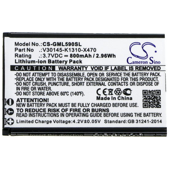 Батерия за мобилен телефон Gigaset GL390, GL590 V30145-K1310-X470  LiIon 3,7V 800mAh CAMERON SINO