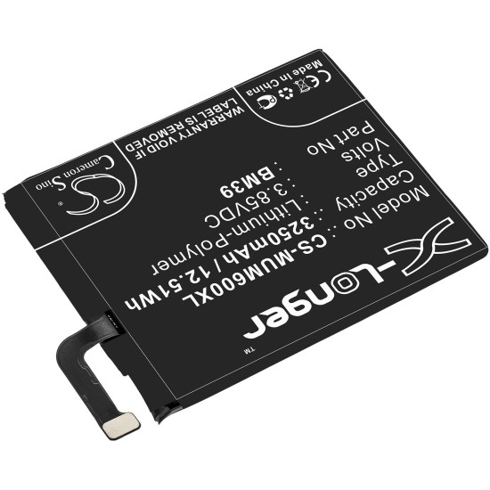 Mobile battery  XIAOMI Mi6 BM39 3,85V 3250mAh LiPo CAMERON SINO