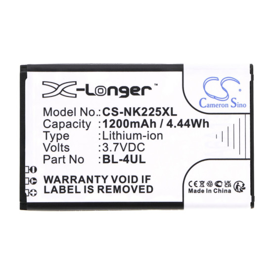 Mobile battery NOKIA 3310 , Asha 225, TA1030 BL-4UL / BL-4WL   LiIon 3,7V 1200mAh CAMERON SINO