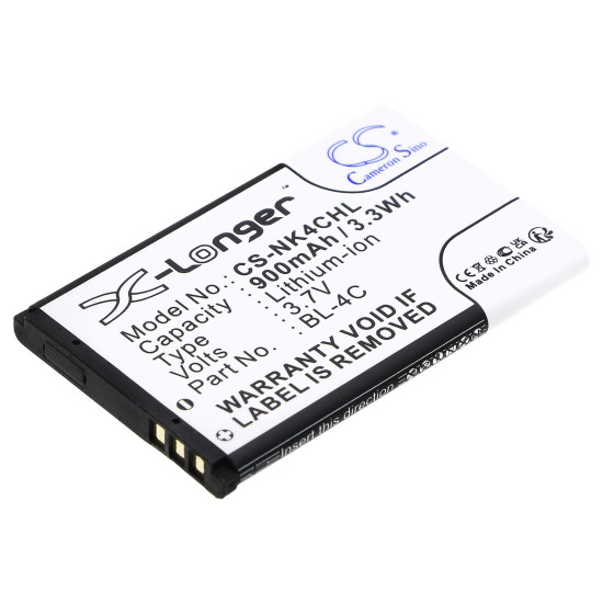 Mobile battery for  NOKIA 6100, 6200, 107, 108  BL-4C  LiIon 3,7V 900mAh CAMERON SINO