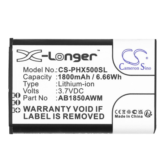Mobile battery   PHILIPS AB1720AWM, AB1790AWM, Xenium 9A9K LiIon 3,7V 1800mAh CAMERON SINO Mobile battery   PHILIPS AB1720AWM, AB1790AWM, Xenium 9A9K LiIon 3,7V 1800mAh CAMERON SINO