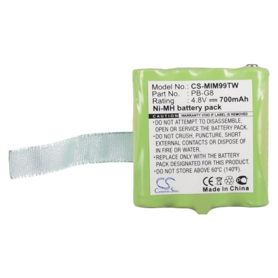 Camera Battery for Two-Way Radio  MIDLAND 456R, G6, G8  PB-G8   NIMH  4,8V 700mA Cameron Sino