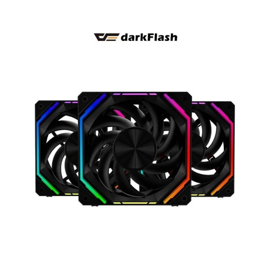 Darkflash Комплект вентилатори Fan Pack 3-in-1 3x120mm - INF32 Black, Daisy-Chain, Infinity Mirror, A-RGB