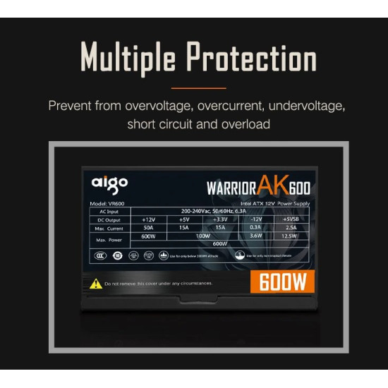 Aigo захранващ блок PSU 600W - Warrior AK600 RGB