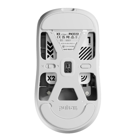 Pulsar професионална геймърска мишка Wireless Gaming Mouse X2 v3 Size1 White - 1K (8K compatible) Pulsar професионална геймърска мишка Wireless Gaming Mouse X2 v3 Size1 White - 1K (8K compatible)