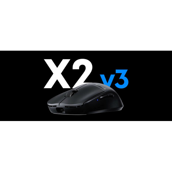 Pulsar професионална геймърска мишка Wireless Gaming Mouse X2 v3 Size2 Black - 1K (8K compatible) Pulsar професионална геймърска мишка Wireless Gaming Mouse X2 v3 Size2 Black - 1K (8K compatible)