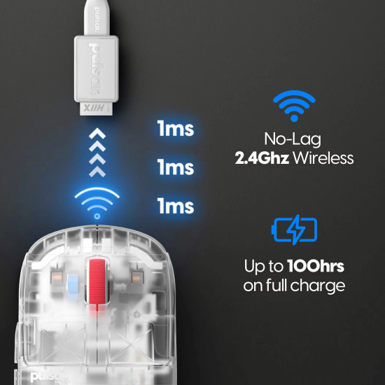 Pulsar професионална геймърска мишка Wireless Gaming Mouse X2H Mini Superclear [LTD 3000] - 1K