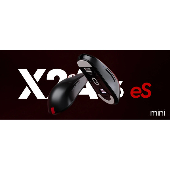 Pulsar професионална геймърска мишка Wireless Gaming Mouse X2A v3 eS Size1 Black 8K, OLED Display, Tournament Edition