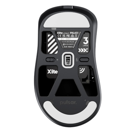 Pulsar професионална геймърска мишка Wireless Gaming Mouse Xlite v4 Size3 Black - 1K (8K compatible)