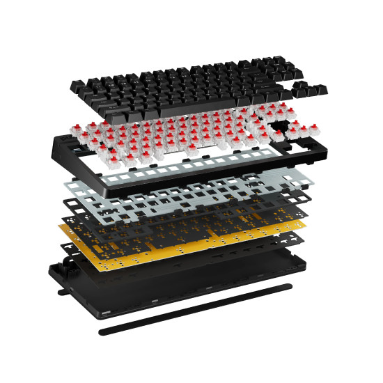 Pulsar професионална геймърска механична клавиатура Professional Gaming Mechanical Keyboard Xboard MS TKL ANSI Black - 8K, Cherry MX2A [Linear], RGB