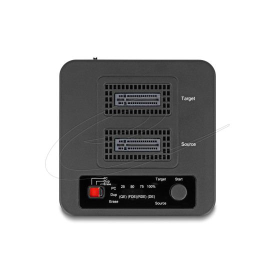 Delock USB 20 Gbps M.2 Docking Station for 2 x M.2 NVMe PCIe SSD with Clone and Erase Function