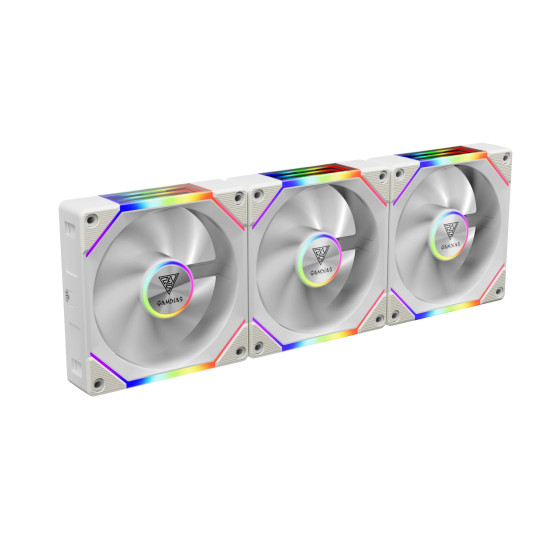 Gamdias Комплект вентилатори Fan Pack 3-in-1 3x120mm - AEOLUS P2-1203 White, Swappable Fan Blades (Reverse Fan Blades Included), Daisy-Chain, Infinity Mirror Gamdias Комплект вентилатори Fan Pack 3-in-1 3x120mm - AEOLUS P2-1203 White, Swappable Fan Blades (Reverse Fan Blades Included), Daisy-Chain, Infinity Mirror