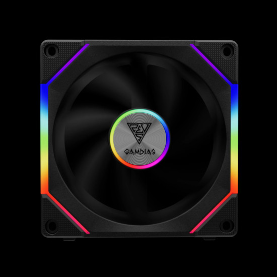Gamdias Комплект вентилатори Fan Pack 3-in-1 3x120mm - AEOLUS P2-1203, Swappable Fan Blades (Reverse Fan Blades Included), Daisy-Chain, Infinity Mirror, A-RGB Gamdias Комплект вентилатори Fan Pack 3-in-1 3x120mm - AEOLUS P2-1203, Swappable Fan Blades (Reverse Fan Blades Included), Daisy-Chain, Infinity Mirror, A-RGB