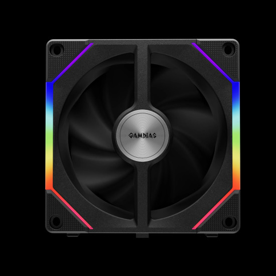 Gamdias Комплект вентилатори Fan Pack 3-in-1 3x120mm - AEOLUS P2-1203, Swappable Fan Blades (Reverse Fan Blades Included), Daisy-Chain, Infinity Mirror, A-RGB Gamdias Комплект вентилатори Fan Pack 3-in-1 3x120mm - AEOLUS P2-1203, Swappable Fan Blades (Reverse Fan Blades Included), Daisy-Chain, Infinity Mirror, A-RGB