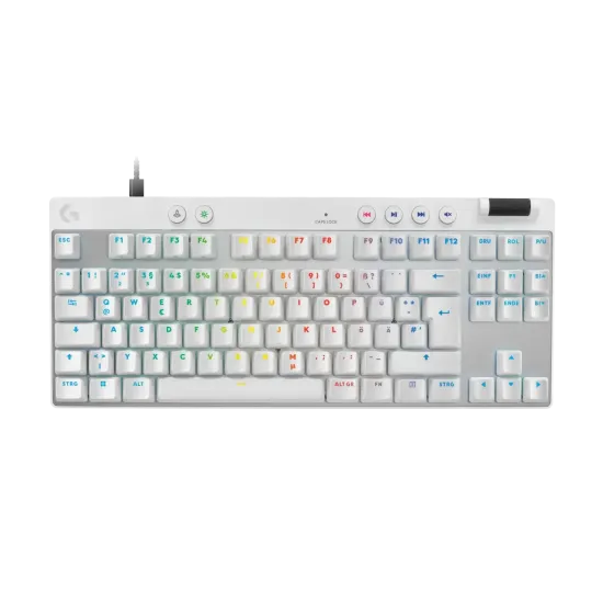 Геймърска механична клавиатура Logitech G Pro X Rapid TKL - White, magnetic-analog switch