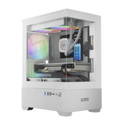 Gamdias кутия Case mATX - AURA GC9M White - 3 x 120 mm A-RGB, Tempered Glass Gamdias кутия Case mATX - AURA GC9M White - 3 x 120 mm A-RGB, Tempered Glass