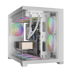 Gamdias кутия Case mATX - AURA GC10M White - 3 x 120 mm A-RGB, Tempered Glass Gamdias кутия Case mATX - AURA GC10M White - 3 x 120 mm A-RGB, Tempered Glass