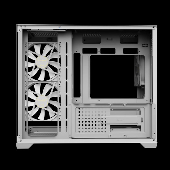 Gamdias кутия Case mATX - AURA GC10M White - 3 x 120 mm A-RGB, Tempered Glass
