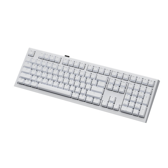 Ducky професионална геймърска механична клавиатура Professional Gaming Mechanical Keyboard One X Wireless White - Ducky AI Switches [Linear], Bluetooth, 2.4