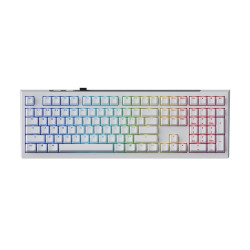 Ducky професионална геймърска механична клавиатура Professional Gaming Mechanical Keyboard One X Wireless White - Ducky AI Switches [Linear], Bluetooth, 2.4