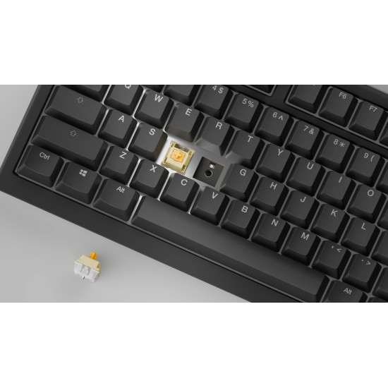 Ducky професионална геймърска механична клавиатура Professional Gaming Mechanical Keyboard One X Wireless Black - Ducky AI Switches [Linear], Bluetooth, 2.4