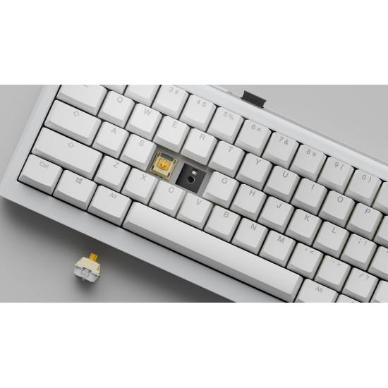 Ducky професионална геймърска механична клавиатура Professional Gaming Mechanical Keyboard One X Mini Wireless White - Ducky AI Switches [Linear], Bluetooth