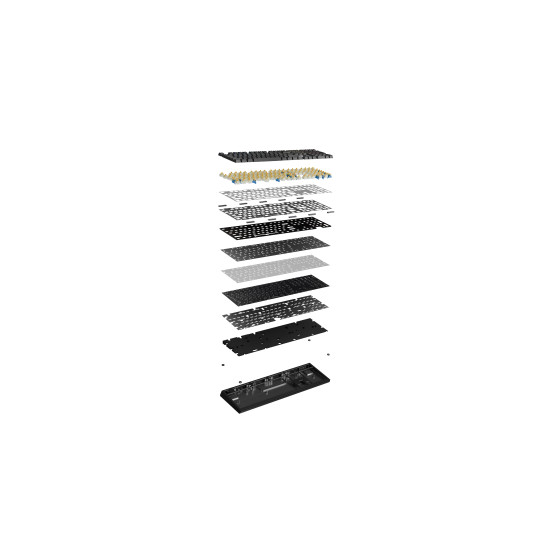 Ducky професионална геймърска механична клавиатура Professional Gaming Mechanical Keyboard One X Mini Wireless Black - Ducky AI Switches [Linear], Bluetooth