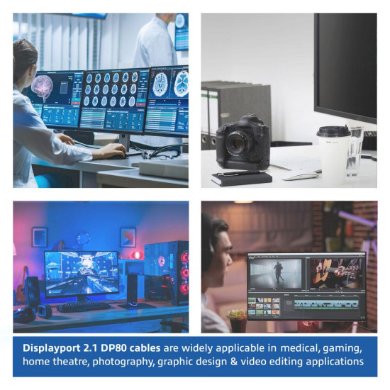 ACT Кабел Display port 2.1 мъжко-мъжко,8К@60Hz,4k@240Hz, 1м, черен ACT Кабел Display port 2.1 мъжко-мъжко,8К@60Hz,4k@240Hz, 1м, черен