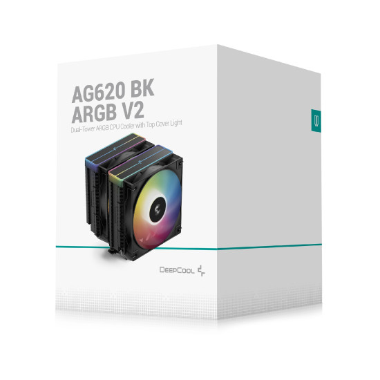 DeepCool охладител CPU Cooler AG620 BK - Addressable RGB V2, Dual-Tower - LGA1851/AM5
