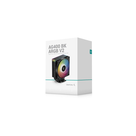 DeepCool охладител CPU Cooler AG400 Black - Addressable RGB V2 - LGA1851/AM5 DeepCool охладител CPU Cooler AG400 Black - Addressable RGB V2 - LGA1851/AM5
