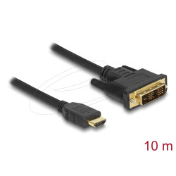 Кабел Delock HDMI мъжко - DVI-D 18+1 (Single Link )мъжко, 10м, двупосочен, black