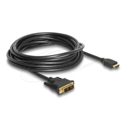 Кабел Delock HDMI мъжко - DVI-D 18+1 (Single Link )мъжко, 5м, двупосочен, black