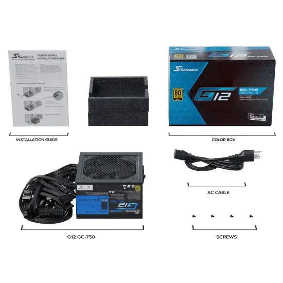 Power Supply Unit Seasonic G12-GC-750 V2, 750W, 80+ Gold