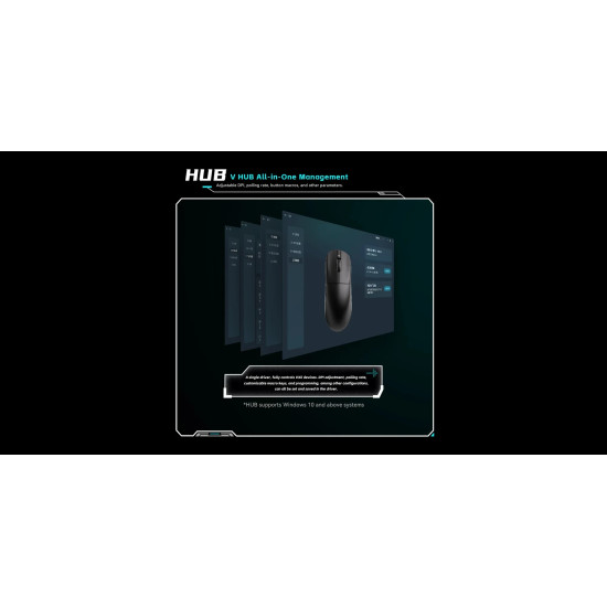VXE професионална геймърска мишка Wireless Gaming Mouse Dragonfly R1 Pro Max 1K (4K compatible) - Kailh White Blade Switches, Yellow