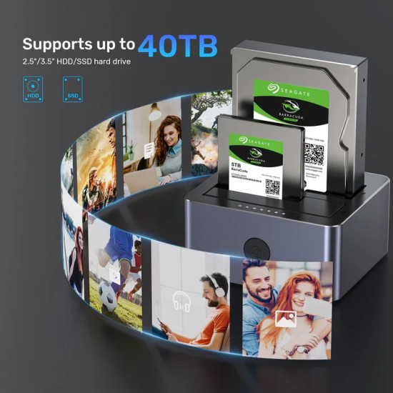 Unitek докинг станция Storage - HDD Dock - 2 BAY - Y-3026GY01-EU Unitek докинг станция Storage - HDD Dock - 2 BAY - Y-3026GY01-EU