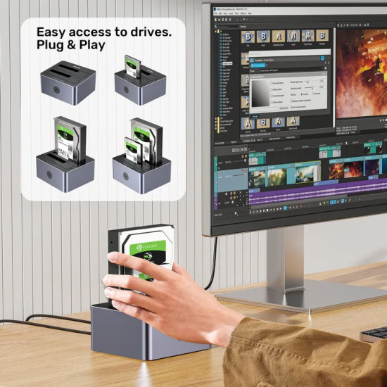 Unitek докинг станция Storage - HDD Dock - 2 BAY - Y-3026GY01-EU Unitek докинг станция Storage - HDD Dock - 2 BAY - Y-3026GY01-EU