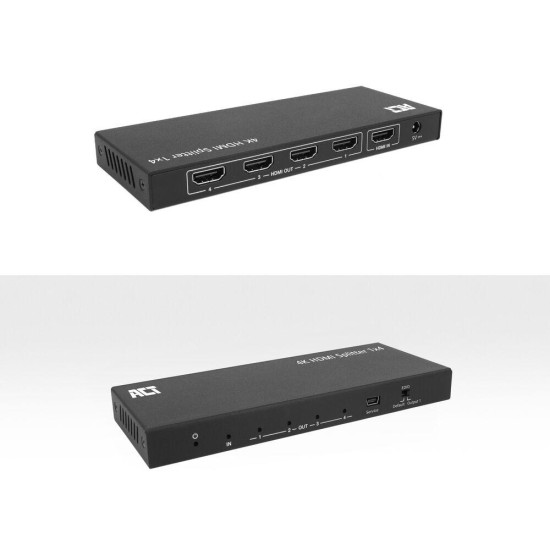 ACT HDMI Splitter AC7832 4K HDMI splitter, 1 input, 4 HDMI outputs ACT HDMI Splitter AC7832 4K HDMI splitter, 1 input, 4 HDMI outputs