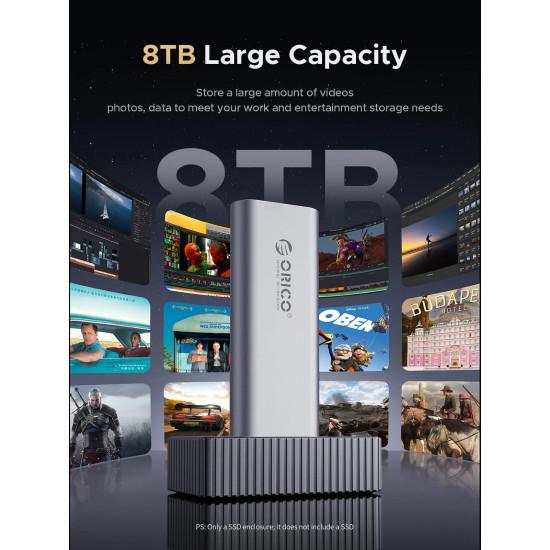 Orico външна кутия за диск/докинг станция Storage - Case/Docking Station - M.2 NVMe/NGFF - IT18C3-GY