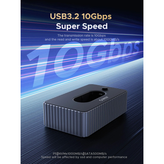 Orico външна кутия за диск/докинг станция Storage - Case/Docking Station - M.2 NVMe/NGFF - IT18C3-GY