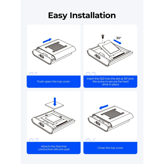 Orico външна кутия за диск Storage - Case - M.2 2230 NVMe - TC20-M2-10G-GY-BP - 10Gbps, Gray Orico външна кутия за диск Storage - Case - M.2 2230 NVMe - TC20-M2-10G-GY-BP - 10Gbps, Gray