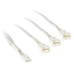 Kolink 1-3 PWM Fan Splitter Cable - 35cm, braided, White Kolink 1-3 PWM Fan Splitter Cable - 35cm, braided, White